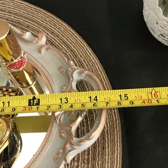 Floral Vintage Mirror Tray in Silver - Picture 3 of 4